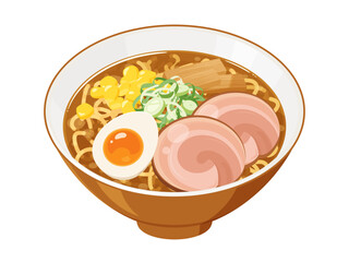 味噌ラーメンのイラスト素材