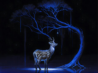 deer in the night