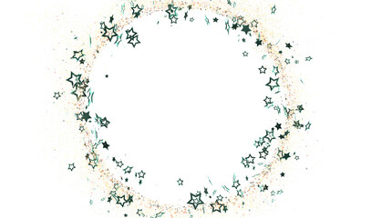 Obraz premium Circular frame with glittering stars, perfect for invitations, cards, and more.