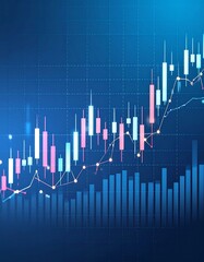 Financial graph showing upward trend