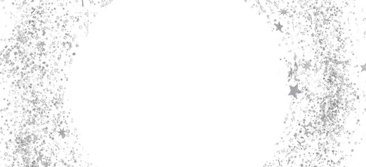 Obraz premium Sparkling silver stars border on white. Perfect for festive designs, cards, or websites.