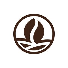 simple black and white coffee bean logo vector