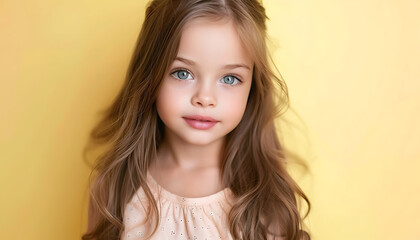 AI generated girl on yellow background