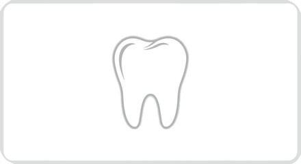 Clean white tooth on a white background, dental health concept
