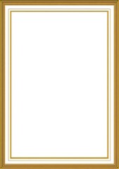 Gold picture frame, simple and elegant.  Empty white canvas within a double-lined gold frame