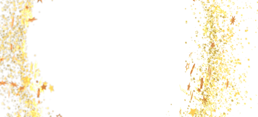 Elegant gold star confetti border perfect for festive designs, cards, and backgrounds. Add sparkle to your projects!