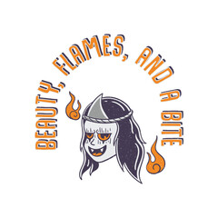 Beauty, Flames, and a Bite Onryo Illustration