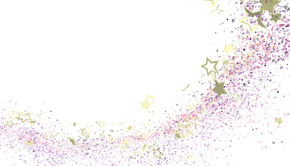 Fototapeta premium Sparkling gold stars and glitter on white. Perfect for festive designs.