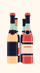 Collection of diverse beverage bottles with customizable labels for any occasion