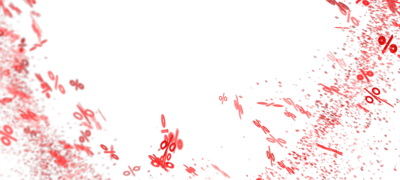 Abstract background with red percentage symbols. Ideal for sales, discounts, and promotions.