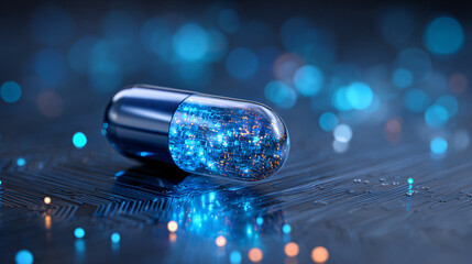 Cutting-Edge Digital Healthcare Futuristic Pill with Integrated Data and Advanced Technology