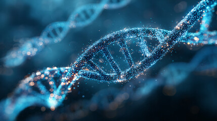 Dynamic DNA Helix Animation, Science Visualization, Digital Art, Abstract Environment