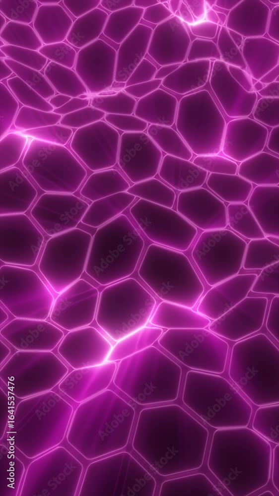Poster abstract pink glowing honeycomb pattern with soft luminous edges