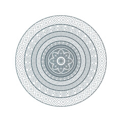 Geometric mandala concentric circular ornament