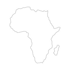 Fototapeta premium African continent, outline, contour. Vector illustrarion. Isolated on a transparent background.