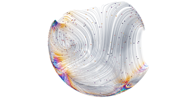 Colorful abstract image depicting data flow and connections. Ideal for tech, AI, and network concepts.
