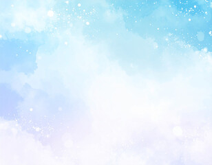 美しい青の水彩のテクスチャの背景　Abstract light blue watercolor