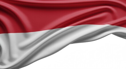Naklejka premium Indonesian Flag Waving on White Background