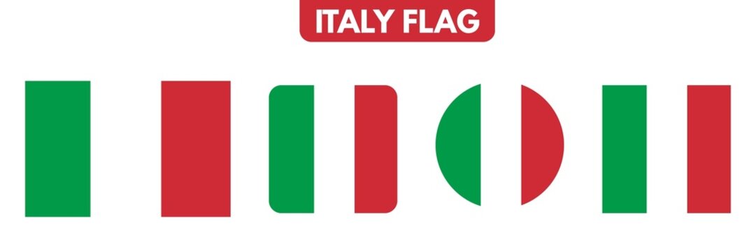 Set of italy flag, flag of italy, italy falg icons set, set of italy flag buttons, 