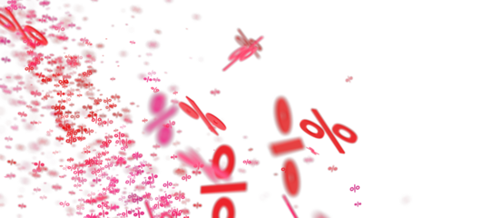 Abstract background with red percentage symbols flying. Perfect for sales, discounts, and promotions.