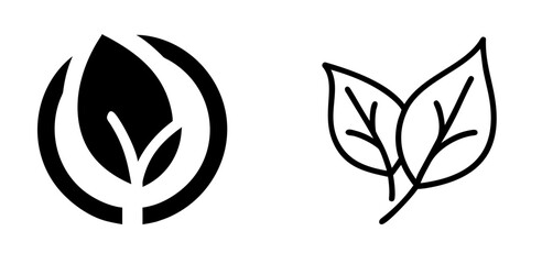 Leaf Eco Icon, Environmental Symbol, Green Energy, Nature Conservation, Eco-Friendly, Sustainable Living