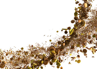 gold  Shower: Dynamic 3D Illustration of Dancing gold Confetti