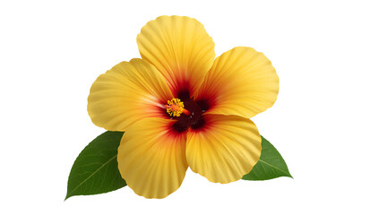 Yellow hibiscus flower isolated