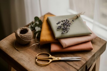 Crafting beautiful things at home using organic fabrics and natural materials in a cozy studio space