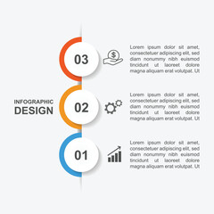 design template banner infographic. 3 step process information or presentation with icons