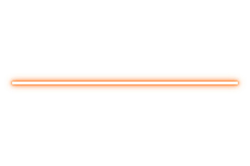 Orange glowing horizontal line divider for highlight, underline, separation, decorative border, and graphic design with transparent background