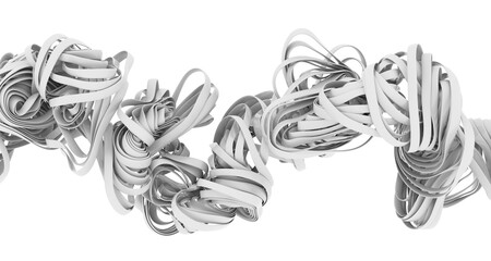 3D render of abstract white ribbons. Perfect for backgrounds, modern designs, and technology...