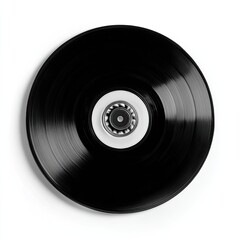 Obraz premium Black vinyl record with a white center