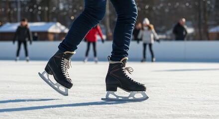 冬のアイススケート風景