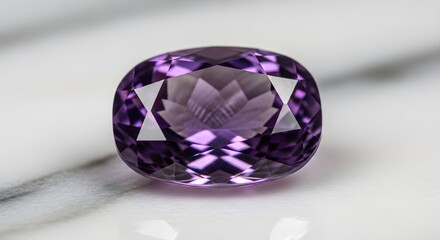 Beautiful Amethyst Gemstone on Marble