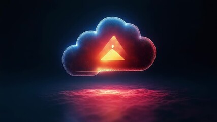 Cloud computing security alert warning notification in futuristic server room - Powered by Adobe