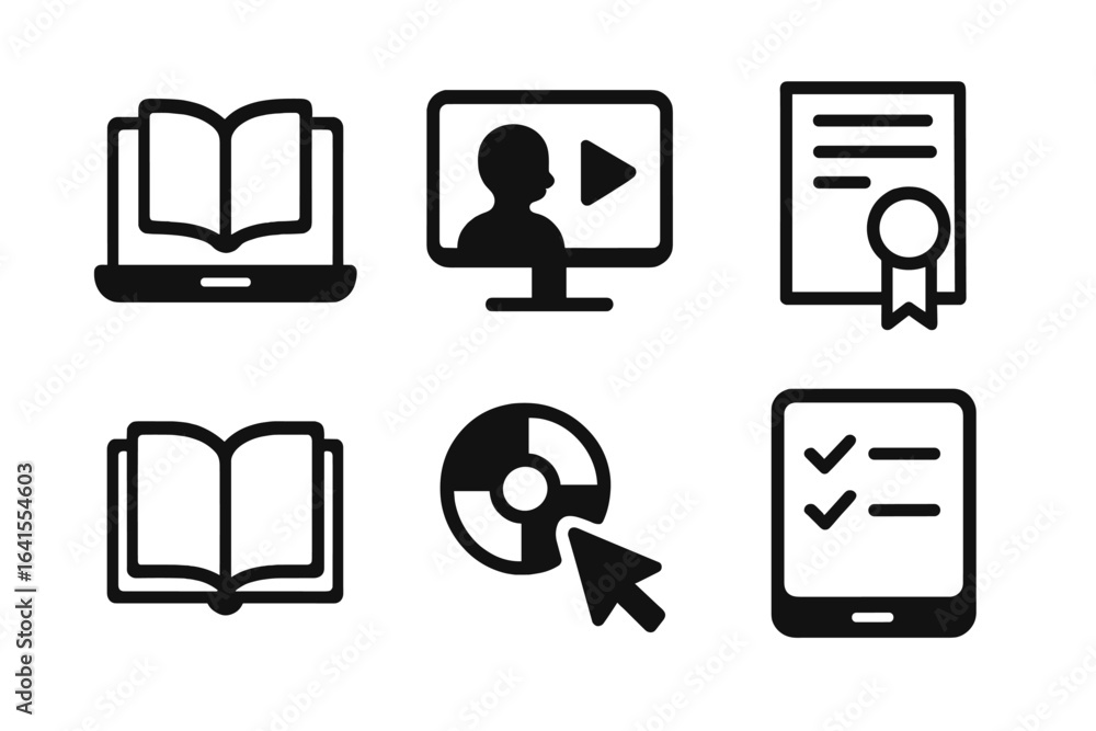 Poster educational resources featuring online learning tools and various study materials for modern learner