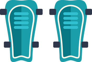 Soccer shin guards isolated on white background, protecting equipment for sports activity, safety concept