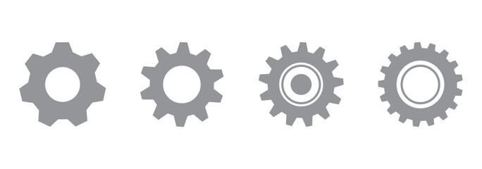 Gears collection. Gear settings icons. Set of black gear wheels. Gear icon vector set. clockwork illustration sign collection. Mechanics symbol. EPS 10