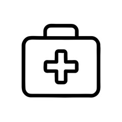 Fototapeta premium First aid kit icon in minimalist design with simple outline 