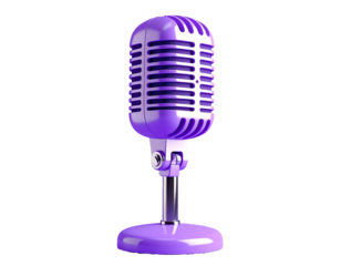 Lavender Retro Microphone: Vintage Style Desk Mic, Podcast Equipment, Purple Recording Mic, Broadcasting Accessory