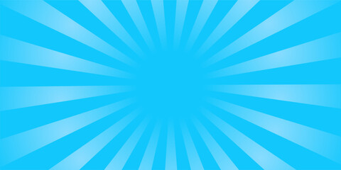 Comic background. Pop art texture. Starburst cartoon style. Anime design with explosion effect for print. Fun dot pattern. Blue backdrop with halftone gradient. Funny line frame. Vector illustration