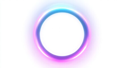 Neon Circle Frame with Pink and Blue Glow