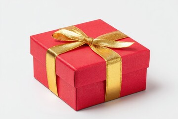 Obraz premium Red gift box with gold ribbon (5)