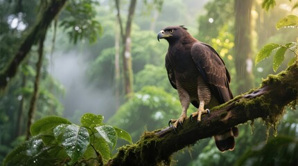 Majestic Eagle Soars Above the Forest Canopy