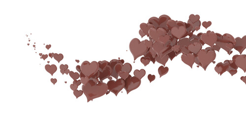 Falling love heart confetti 3d illustration