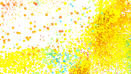 Vibrant yellow, orange, and blue bubbles on white. Perfect for presentations or websites.