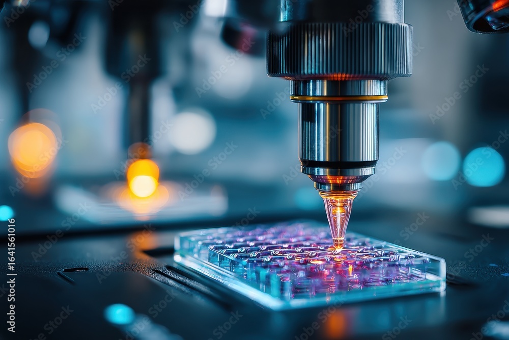 Poster automated high throughput screening system inspecting multiwell plate for drug discovery, with advan