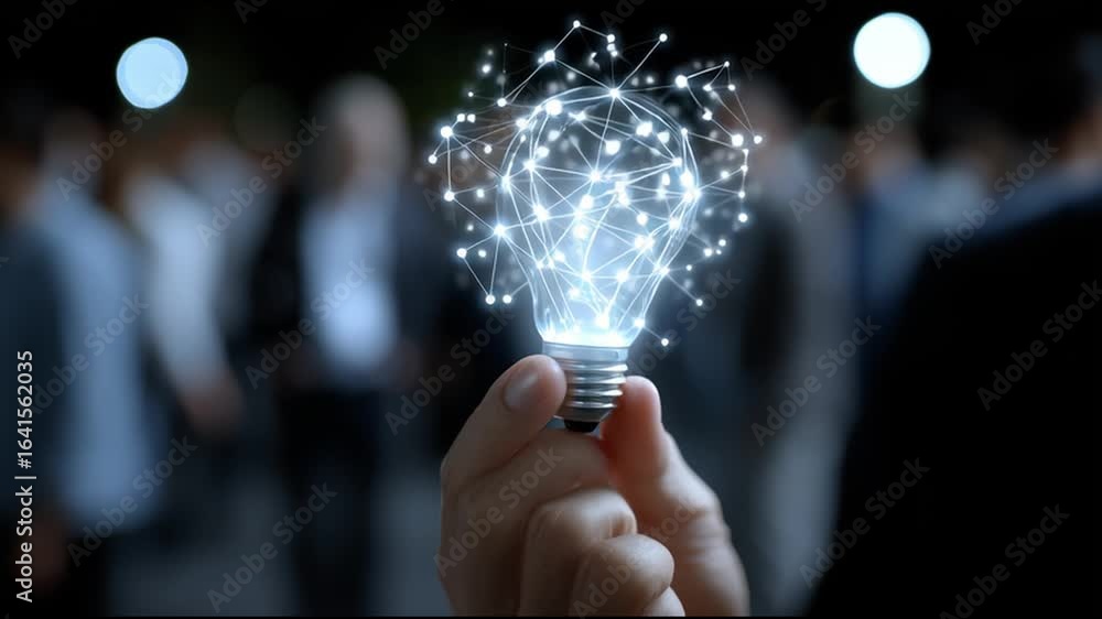 Poster light bulb symbolizes innovation and ideas during creative networking event
