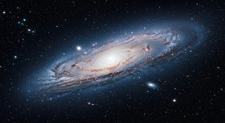 Panoramic View of Edge-On Spiral Galaxy