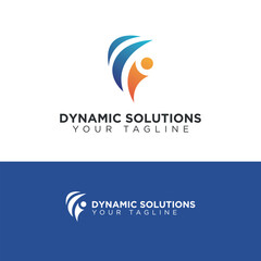 Abstract Vibrant Logo Featuring Gradient Colors and a Dynamic Human Shape